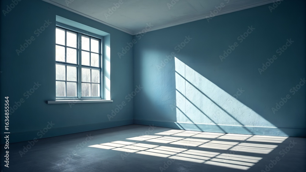 Obraz premium Sunlight streaming through a window onto a wall and floor