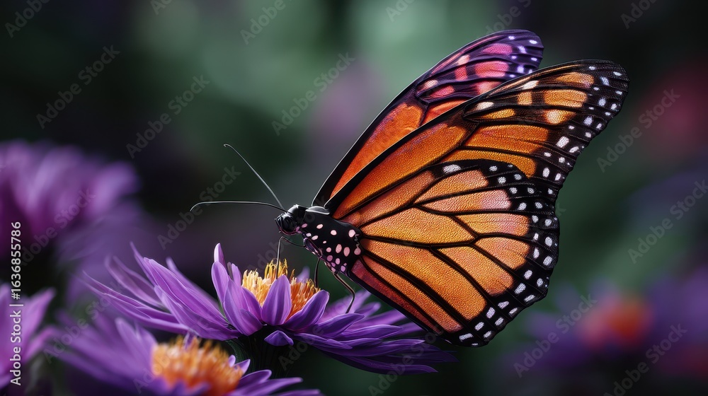 Fototapeta premium butterfly on flower