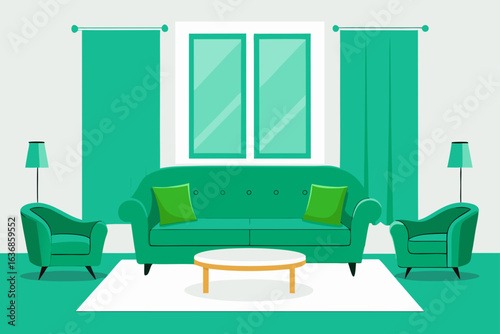  this vibrant living room is a symphony in green