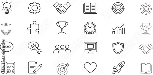 Skills line icons set. Abilities, expertise, knowledge, talent. editable stroke. vector illustration