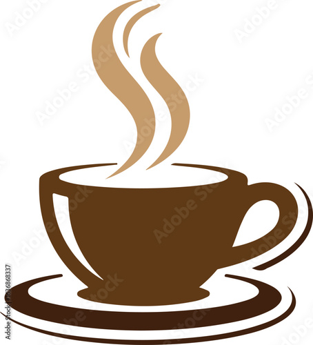 Steaming coffee cup with saucer vector