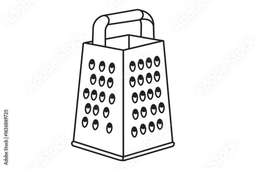 Classic kitchen grater tool for food preparation tasks, essential for cooking