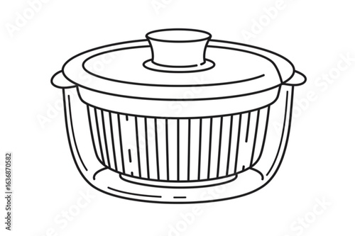 Elegant modern casserole dish with lid, perfect for culinary presentations and food blogs