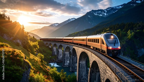 Wallpaper Mural Scenic train ride through mountains (3) Torontodigital.ca