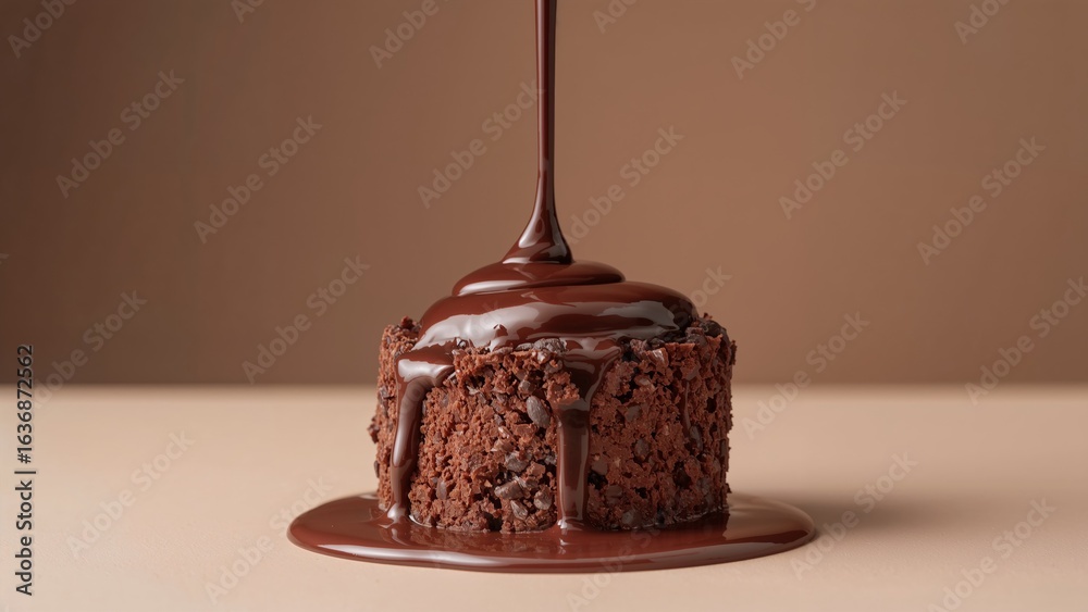 Obraz premium Decadent Chocolate Cake Delight. Irresistible Ganache Drizzled on a Rich Treat