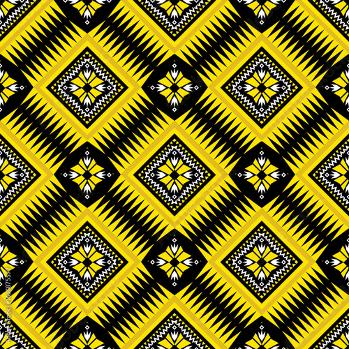 Geometric ethnic oriental pattern traditional design for background carpet wallpaper clothing wrapping batik fabric embroidery style vector illustration