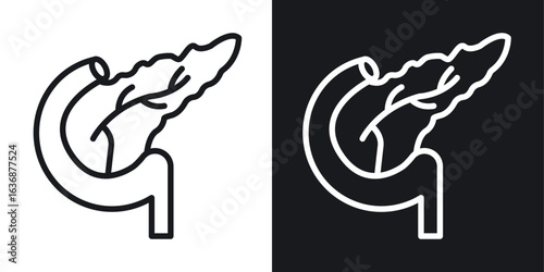 pancreas icon line concept, linear symbol.