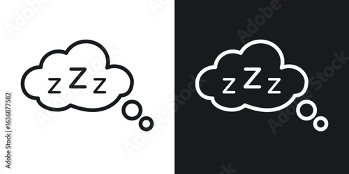 Zzz icon line concept, linear symbol.