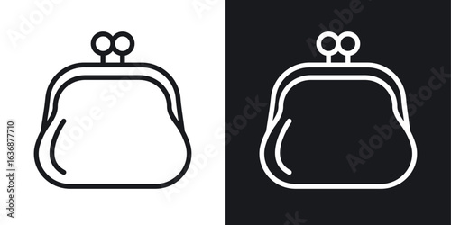 Woman purse icon line concept, linear symbol.