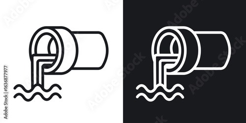 Waste water icon line concept, linear symbol.
