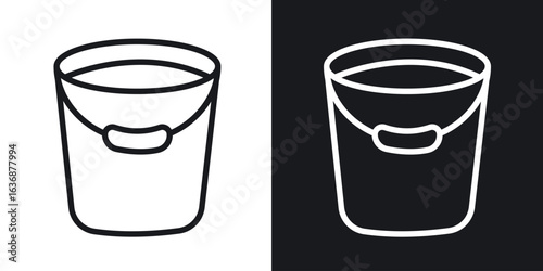Water bucket icon line concept, linear symbol.