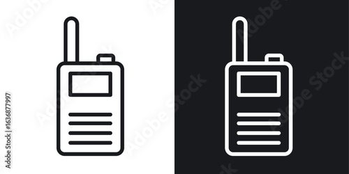 Walkie talkie icon line concept, linear symbol.