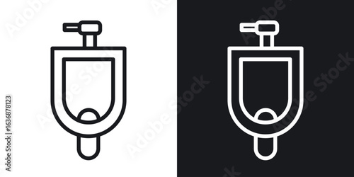 Urinal icon line concept, linear symbol.