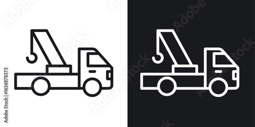 Tow truck icon line concept, linear symbol.