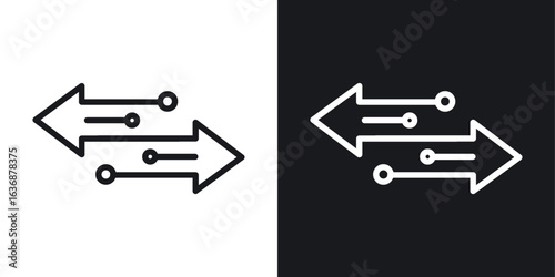 Transfer arrows icon line concept, linear symbol.