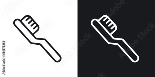 Toothbrush icon line concept, linear symbol.