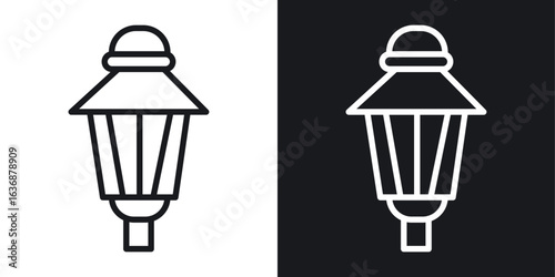 Street lamp icon line concept, linear symbol.