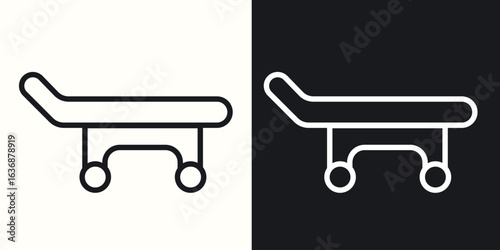 Stretcher icon line concept, linear symbol.