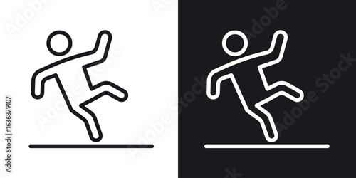 Slippery floor icon line concept, linear symbol.