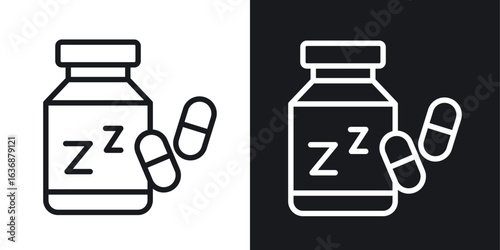 Sleeping pills icon line concept, linear symbol.