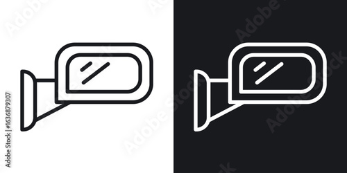 Side mirror icon line concept, linear symbol.