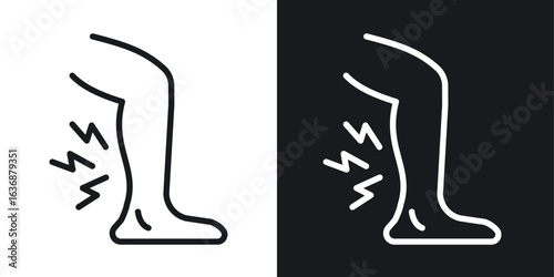 Shin pain icon line concept, linear symbol.