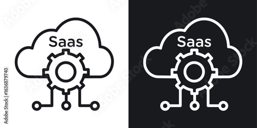 SaaS icon line concept, linear symbol.