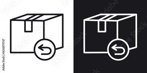 Return purchase icon line concept, linear symbol.
