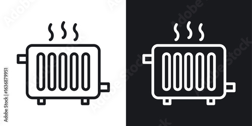 Radiator icon line concept, linear symbol.