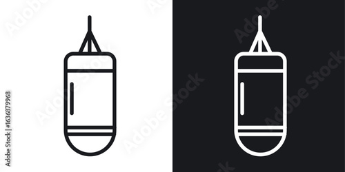 Punching bag icon line concept, linear symbol.