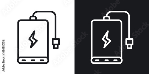 Power bank icon line concept, linear symbol.