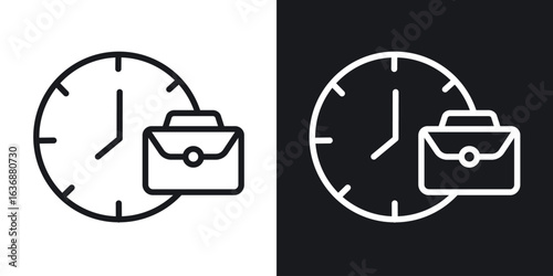 Office time icon line concept, linear symbol.