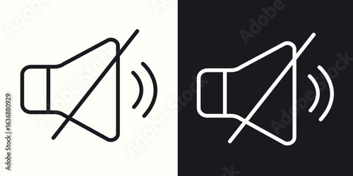 Mute sound icon line concept, linear symbol.