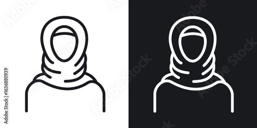 Muslim woman icon line concept, linear symbol.
