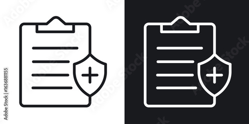 Medical record icon line concept, linear symbol.