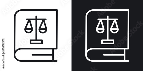 Law book icon line concept, linear symbol.