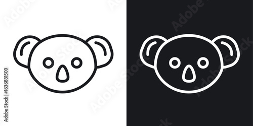 Koala head icon line concept, linear symbol.