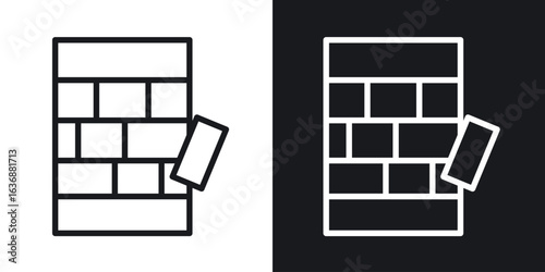 Jenga icon line concept, linear symbol.