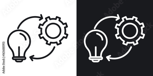 Implementation icon line concept, linear symbol.