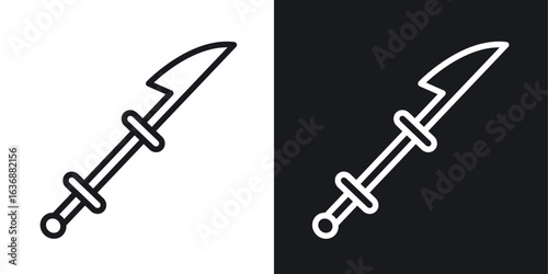 Harpoon icon line concept, linear symbol.