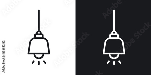 Hanging light icon line concept, linear symbol.