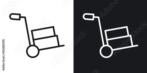 Hand truck icon line concept, linear symbol.