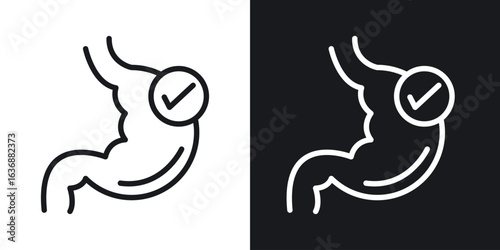 Good digestion icon line concept, linear symbol.