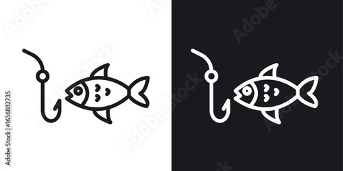 Fishing icon line concept, linear symbol.
