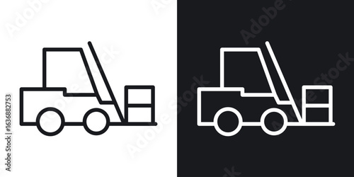 Forklift icon line concept, linear symbol.