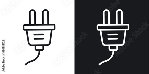 Electrical plug icon line concept, linear symbol.