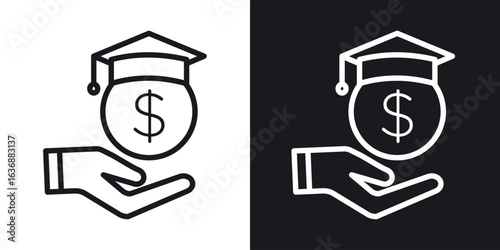 Education cost icon line concept, linear symbol.