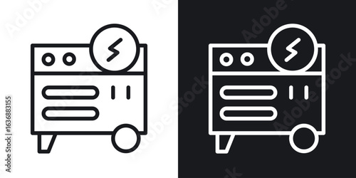 Electric generator icon line concept, linear symbol.