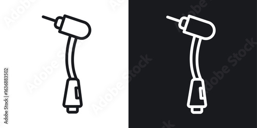 Dental drill icon line concept, linear symbol.