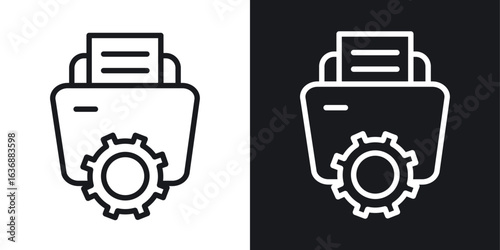 Data management icon line concept, linear symbol.